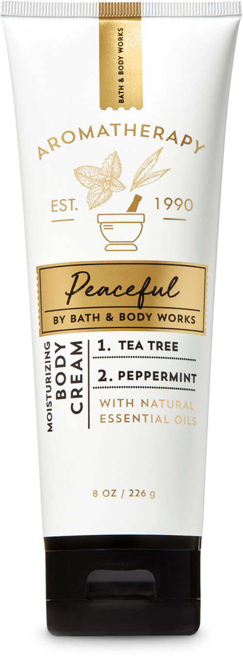 White Barn Bath and Body Works Aromatherapy Peaceful Peppermint and Tea Tree 3 Wick Candle